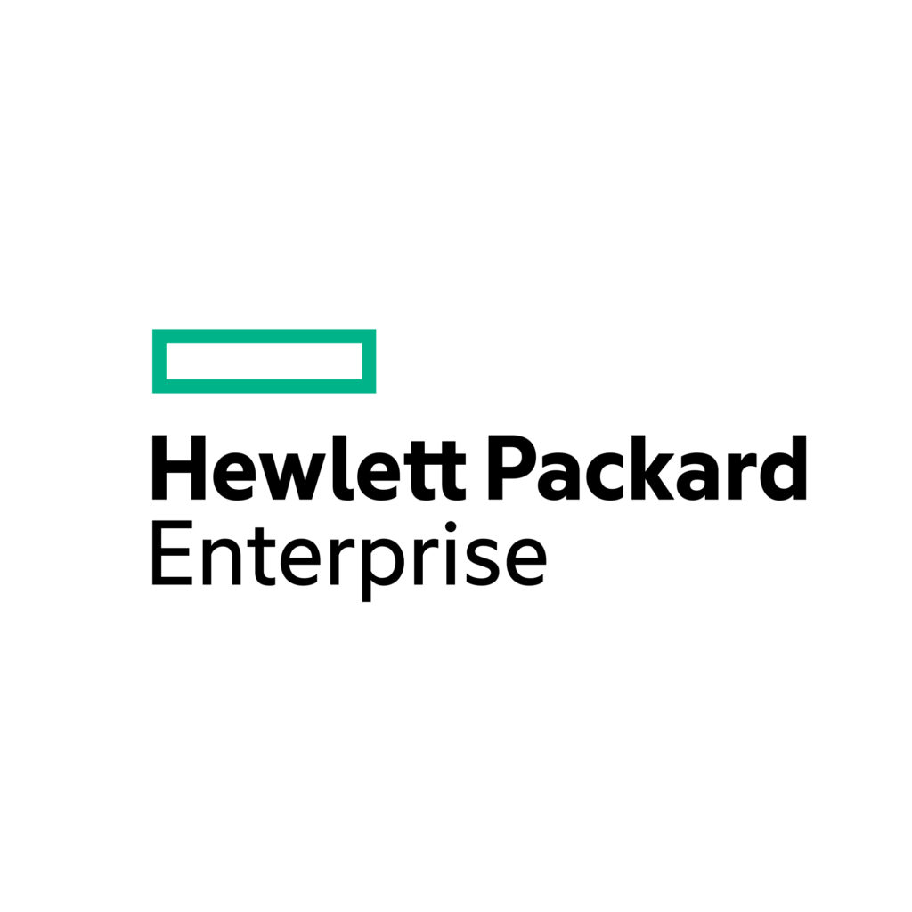 Hewlett Packard Enterprise logo.